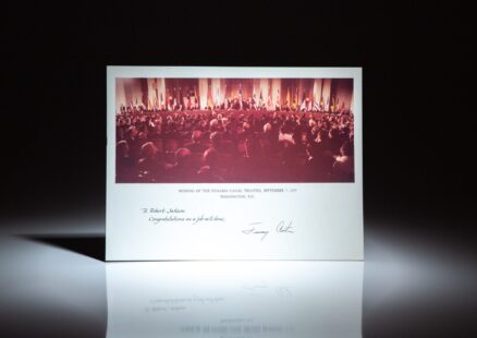 Official White House photograph from the signing of the Panama Canal Treaties, signed by President Jimmy Carter.