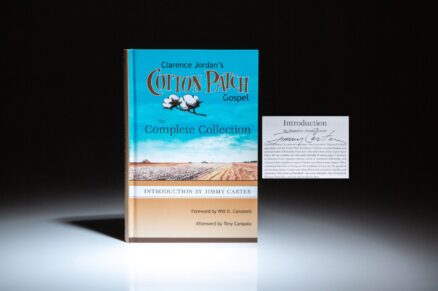 Signed first edition of Clarence Jordan's Cotton Patch Gospel, signed by President Jimmy Carter on his introduction.