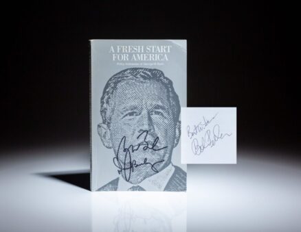 Signed by President George W. Bush, journalist Bob Schieffer and historian David Brinkley, first edition of A Fresh Start for America: Policy Addresses of George W. Bush.