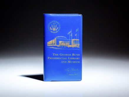 Signed by President George H.W. Bush and Barbara Bush, Random House Webster's Pocket American Dictionary, from the George H.W. Bush Presidential Library in College Station, Texas.