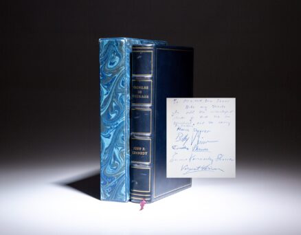 Deluxe Memorial Edition of Profiles in Courage by John F. Kennedy, signed by members of the Shriver family, including Sargent Shriver, Eunice Kennedy Shriver, Maria Shriver, Bobby Shriver and Timothy Shriver.