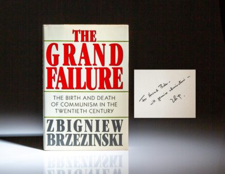 Signed first edition of The Grand Failure by Zbigniew Brzezinski, inscribed to Senator Howard Baker.