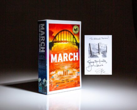 March, a graphic novel trilogy, by Congressman John Lewis, inscribed to U.S. Ambassador to the United Nations, Edward J. Perkins.