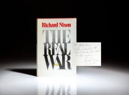 First edition of The Real War, inscribed by President Richard Nixon to liberal columnist and member of "Nixon's Enemies List," Max Lerner.