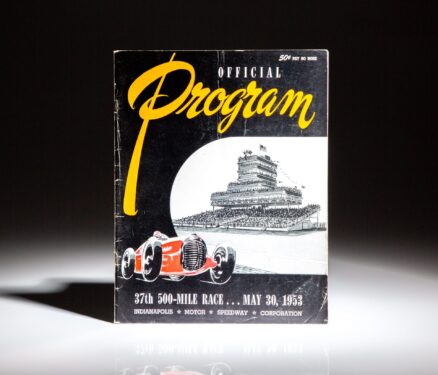 Official Race Program for the Thirty-Seventh 500 Mile Race, held at the Indianapolis Motor Speedway on May 30th, 1953.