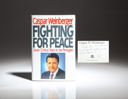 First edition of Fighting for Peace: Seven Critical Years in the Pentagon by Caspar W. Weinberger, inscribed to Ambassador Joseph V. Reed Jr.