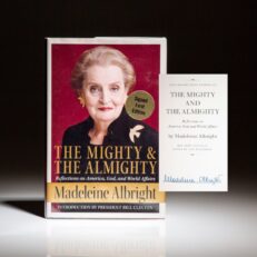 Signed first edition of The Mighty and The Almighty, signed by Madeleine Albright