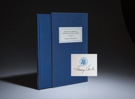 Limited edition of the Farewell Address of President Jimmy Carter, signed on the title page.