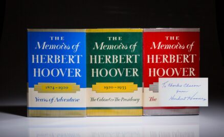 The Memoirs of Herbert Hoover, signed edition. Fine dust jackets.