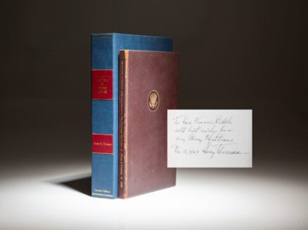 New Era In World Affairs, a signed limited edition printing, inscribed by President Harry Truman to Francis Biddle