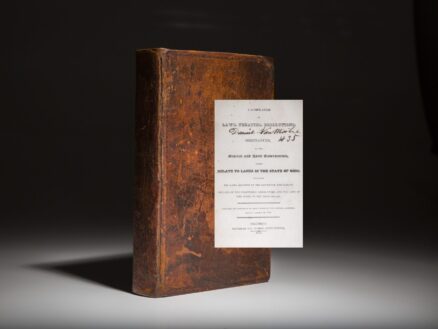 First edition of the Laws, Treaties, Resolutions and Ordinances of the State of Ohio by Gustavus Swan.