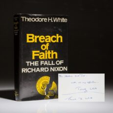 Breach of Faith by Theodore White. Inscribed association copy.