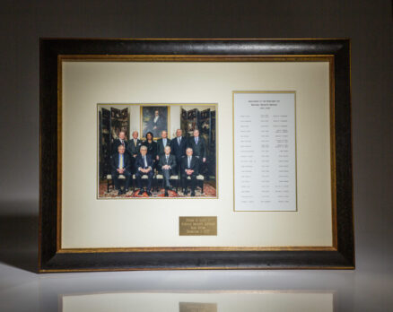 Framed photograph of 10 former National Security Advisors. Meeting took place at the Blair House in Washington, DC on December 3rd, 2007