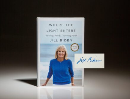 Signed first edition, first printing of Where The Light Enters by Jill Biden.