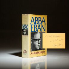 Signed first edition of An Autobiography by Abba Eban.