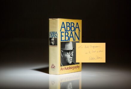 Signed first edition of An Autobiography by Abba Eban.