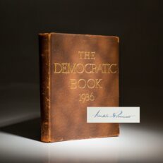 Deluxe limited edition of The Democratic Book 1936, signed by President Franklin Roosevelt.