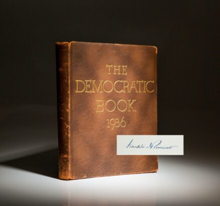 Deluxe limited edition of The Democratic Book 1936, signed by President Franklin Roosevelt.