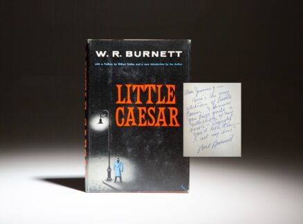 Signed copy of Little Caesar by W.R. Burnett, inscribed to screenwriter and Hollywood press agent, Jimmy Starr.