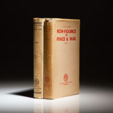 Non-Violence in Peace & War by Mahatma K. Gandhi, the third edition of Volume I and first edition of Volume II, both volumes in scarce dust jackets.