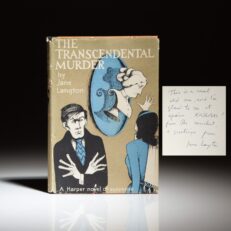 Signed first edition of The Transcendental Murder by Jane Langton.