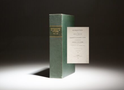 First edition of Recollections of a Service of Three Years during the War-of-Extermination in the Republics of Venezuela and Colombia, printed in London in 1828.