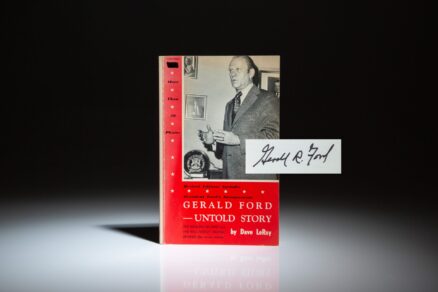 The Untold Story of Gerald Ford by Dave LeRoy, signed by President Ford on the title page.