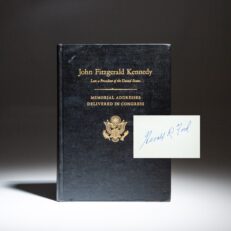 Memorial Tributes to the late John F. Kennedy, signed twice by President Gerald R. Ford.