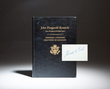 Memorial Tributes to the late John F. Kennedy, signed twice by President Gerald R. Ford.