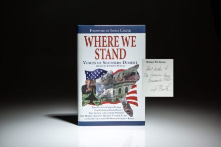 First edition of Where We Stand: Voices of Southern Dissent, inscribed by former President Jimmy Carter.