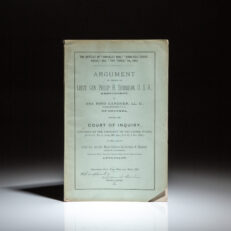 The case of Major-General Gouverneur K. Warren before a Court of Inquiry, regarding the battles of "Gravelly Run," "Dinwiddie Court-House," and "Five Forks," signed by General Philip Sheridan.