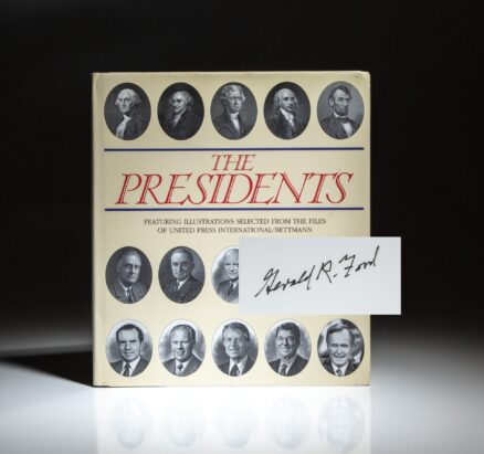 First edition of The Presidents by Bill Harris, signed by former President Gerald R. Ford.