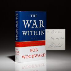 An inscribed copy of The War Within by Bob Woodward to former Secretary of Defense Robert McNamara.