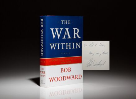 An inscribed copy of The War Within by Bob Woodward to former Secretary of Defense Robert McNamara.