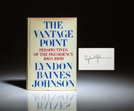 First edition of The Vantage Point by Lyndon B. Johnson, signed by President Johnson.