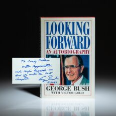 First edition of Looking Forward by Vice President George H.W. Bush, inscribed to his Chief of Staff, Craig L. Fuller.