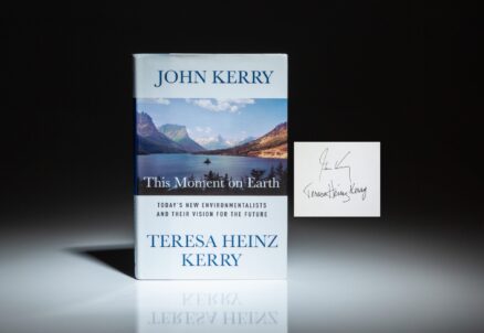 First edition of This Moment on Earth, signed by John Kerry and his wife, Teresa Heinz Kerry.