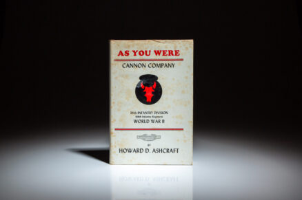 Signed first edition of As You Were: Cannon Company, by Howard D. Ashcraft.