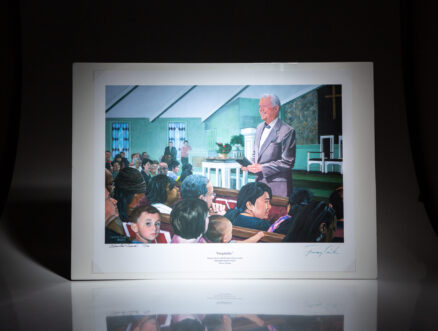 Limited edition print of Hospitality: Sunday School with President Jimmy Carter, signed by the artist and President Carter.