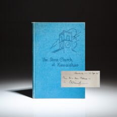 Presentation copy of The Stone Church at Kawaiahao to Fleet Admiral Chester Nimitz, with his notes and signature.