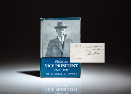 The memoirs of Vice President Charles G. Dawes, Notes as Vice President: 1928-1929, inscribed to General Alexander A. McHardy of the British Army.