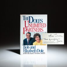 Signed first edition of The Doles: Unlimited Partners, by Senators Bob Dole and Elizabeth Dole.