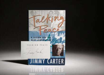 First edition of Talking Peace: A Vision For The New Generation, signed by Jimmy Carter.