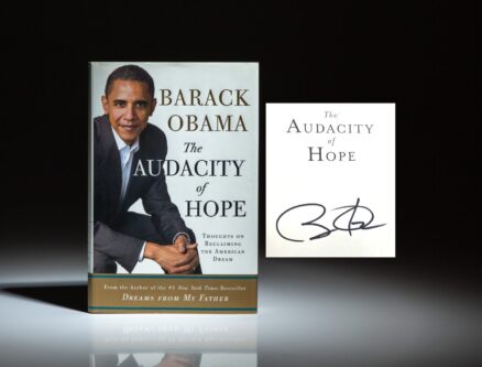 Signed first edition, first printing of The Audacity of Hope by President Barack Obama.