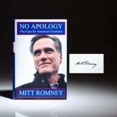 No Apology: The Case For American Greatness, a first edition, signed by Mitt Romney.