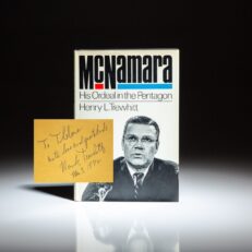 Signed first edition of McNamara: His Ordeal in the Pentagon by Henry L. Trewhitt.