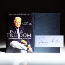 First English edition of Faith and Freedom: The Christian Challenge for the World, signed by President Jimmy Carter.