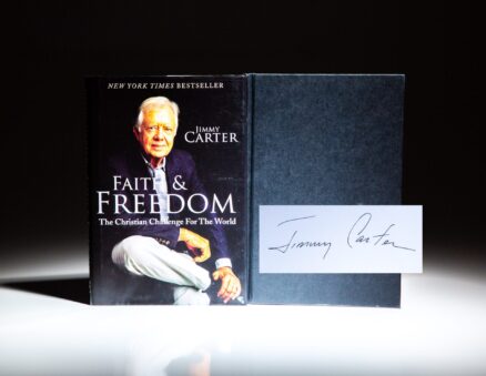 First English edition of Faith and Freedom: The Christian Challenge for the World, signed by President Jimmy Carter.