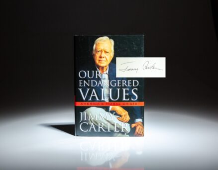 First edition of Our Endangered Values by President Jimmy Carter, signed by the author.