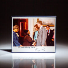 White House Photograph of President Carter meeting American soprano and founder of the Harlem School of the Arts, Dorothy Maynor.